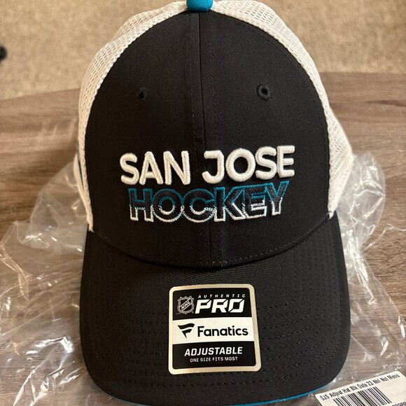 San Jose Sharks Fanatics Black Alternate Authentic Pro Snapback Hat - Picture 1 of 4